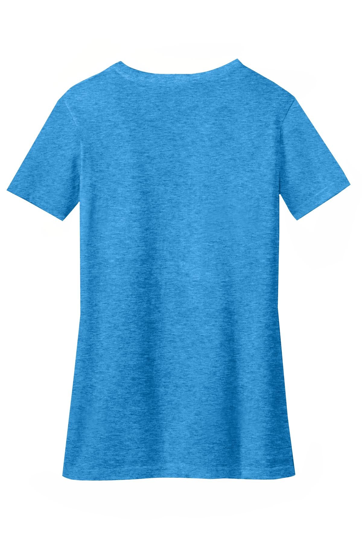 District Women's Perfect Blend CVC V-Neck Tee DM1190L Heathered Bright Turquoise