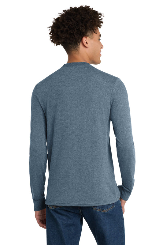 District Perfect Tri Long Sleeve Tee DM132 Flint Blue Heather