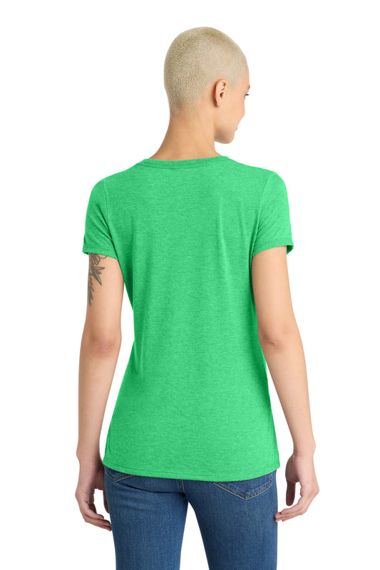 District Women's Perfect Tri V-Neck Tee DM1350L Green Frost