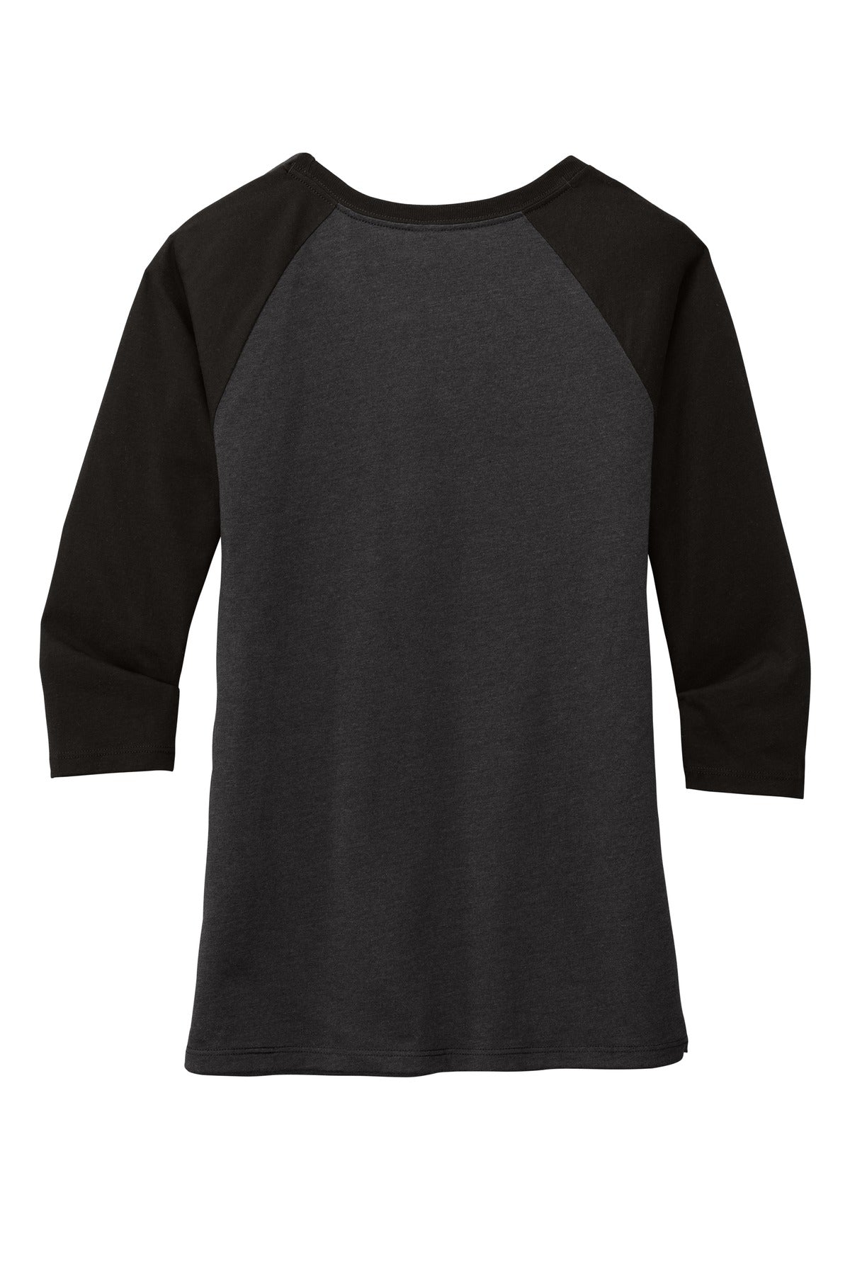 District Women's Perfect Tri 3/4-Sleeve Raglan DM136L Black/ Black Frost