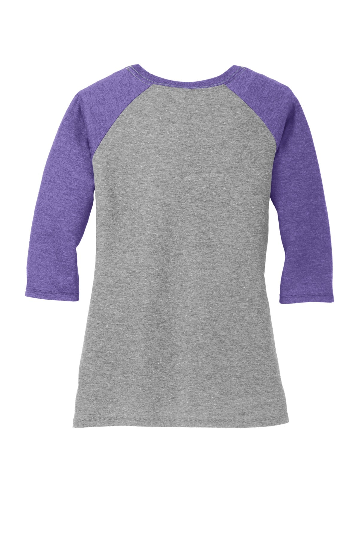 District Women's Perfect Tri 3/4-Sleeve Raglan DM136L Purple Frost/ Grey Frost