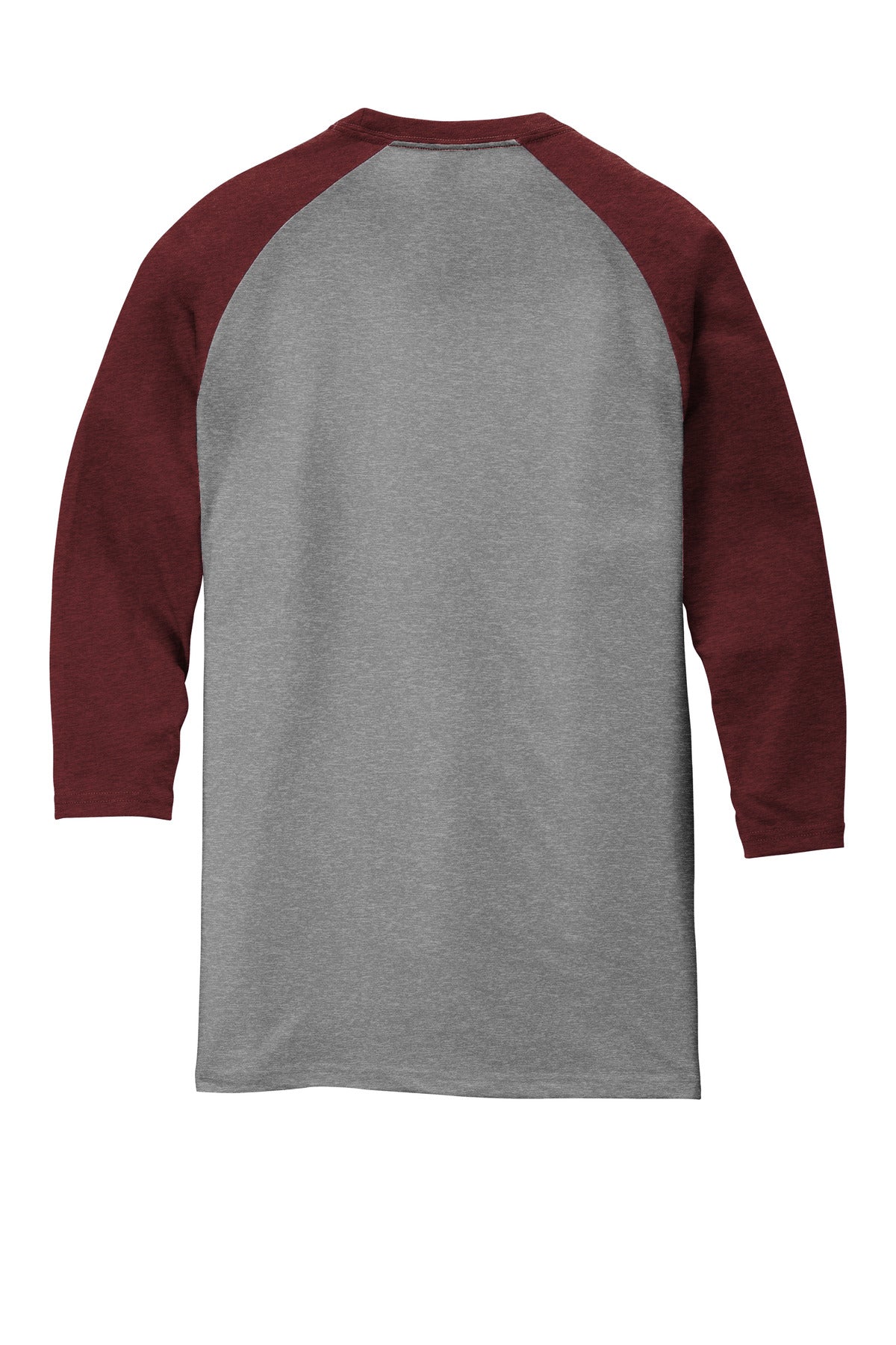 District Perfect Tri 3/4-Sleeve Raglan DM136 Maroon Frost/ Grey Frost