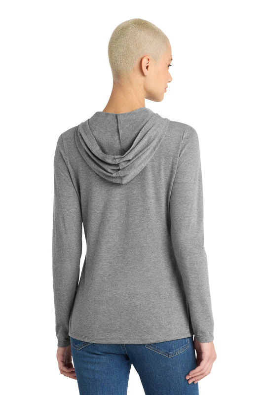 District Women's Perfect Tri Long Sleeve Hoodie DM139L Grey Frost