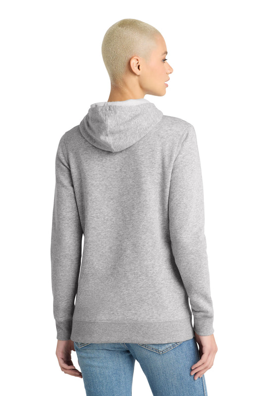 District Women's Lightweight Fleece Hoodie DM493 Heathered Grey