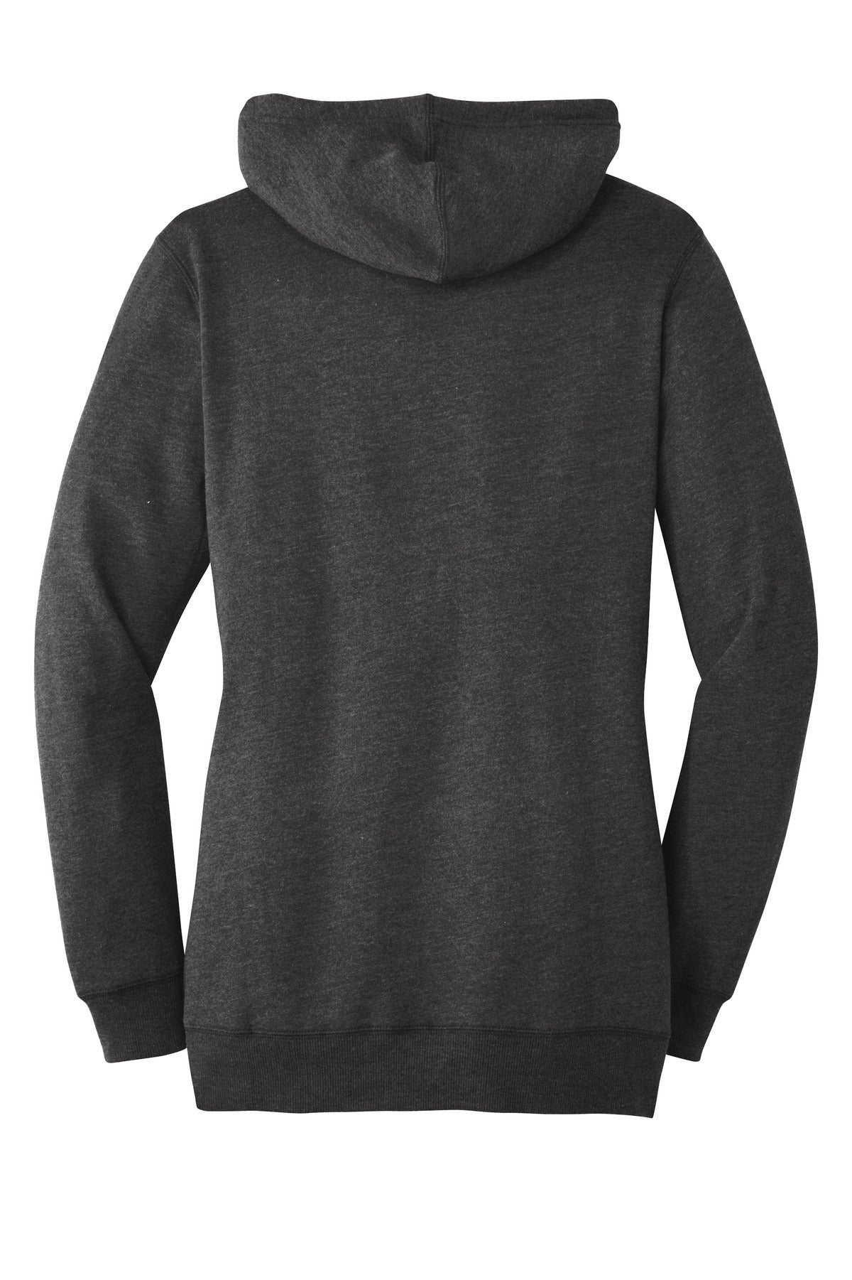 District Women's Lightweight Fleece Hoodie DM493 Heathered Black