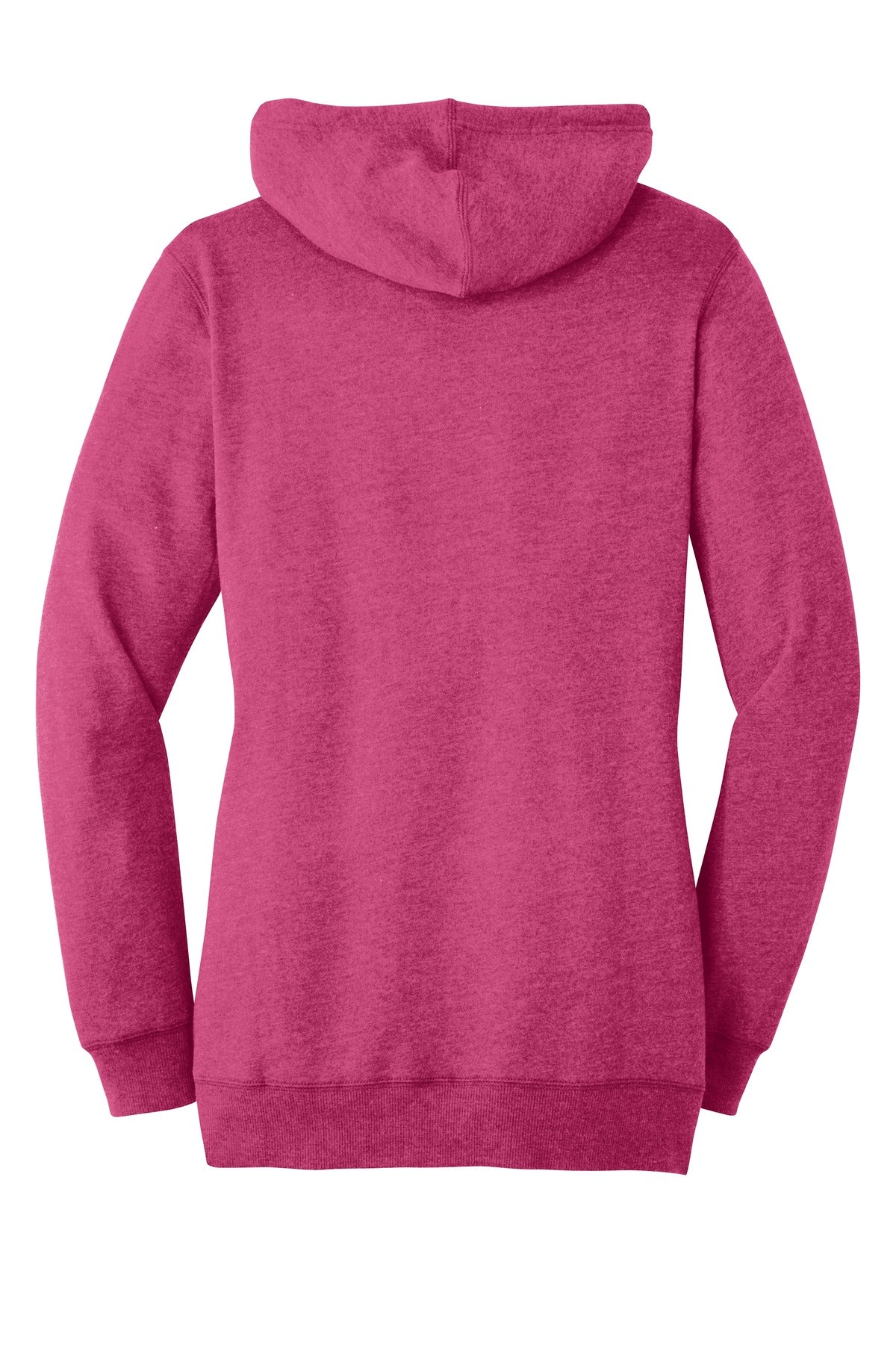 District Women's Lightweight Fleece Hoodie DM493 Heathered Pink Azalea