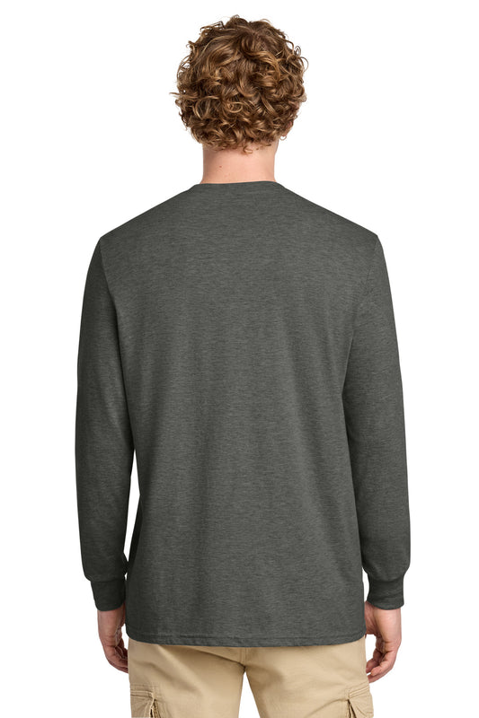 District Perfect Blend CVC Long Sleeve Tee DT109 Heathered Charcoal