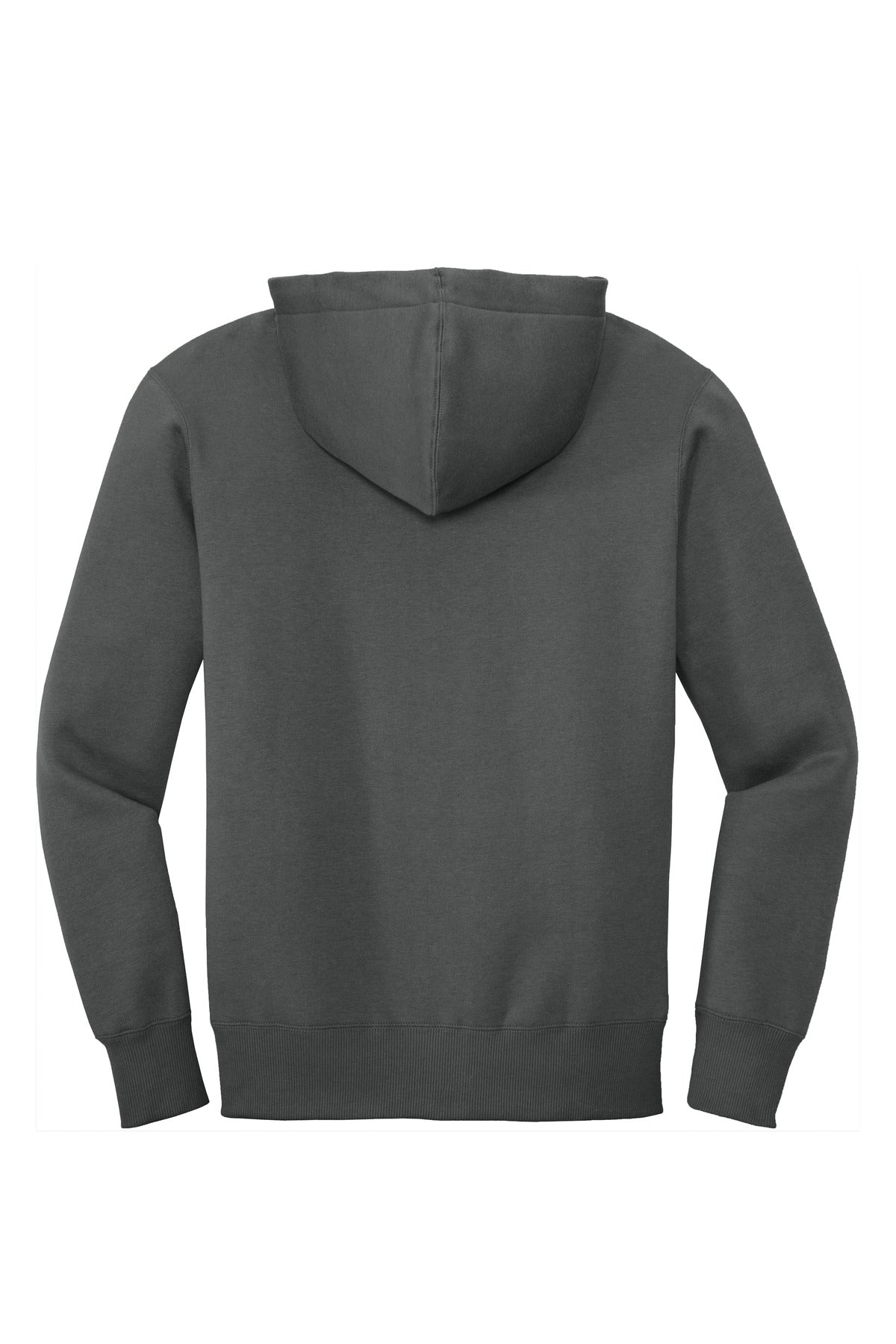 District Perfect Weight Fleece Full-Zip Hoodie DT1103 Charcoal