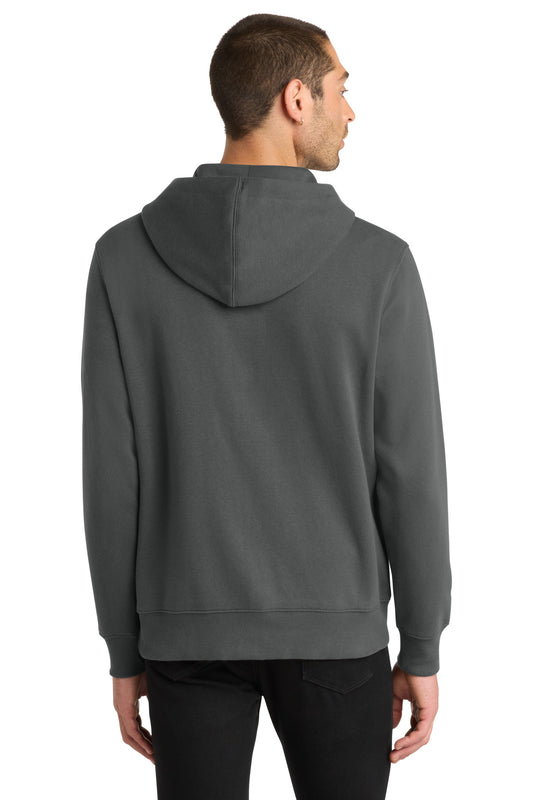 District Perfect Weight Fleece Full-Zip Hoodie DT1103 Charcoal