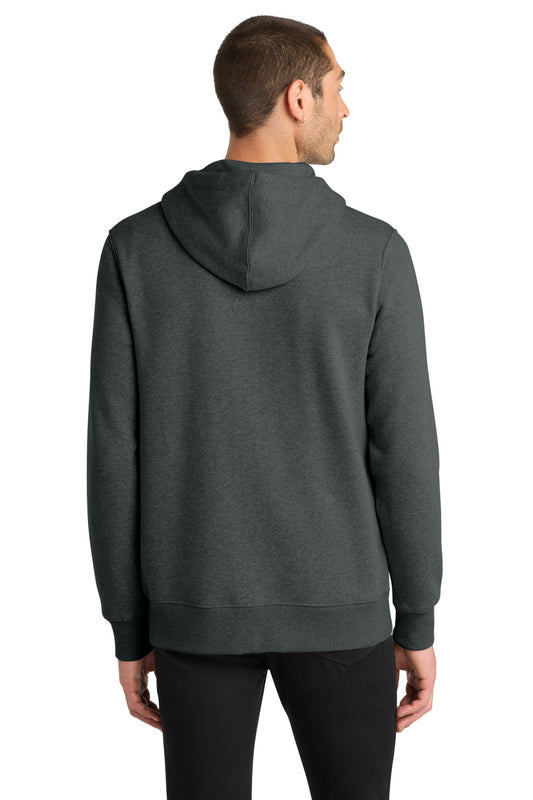 District Perfect Weight Fleece Full-Zip Hoodie DT1103 Heathered Charcoal