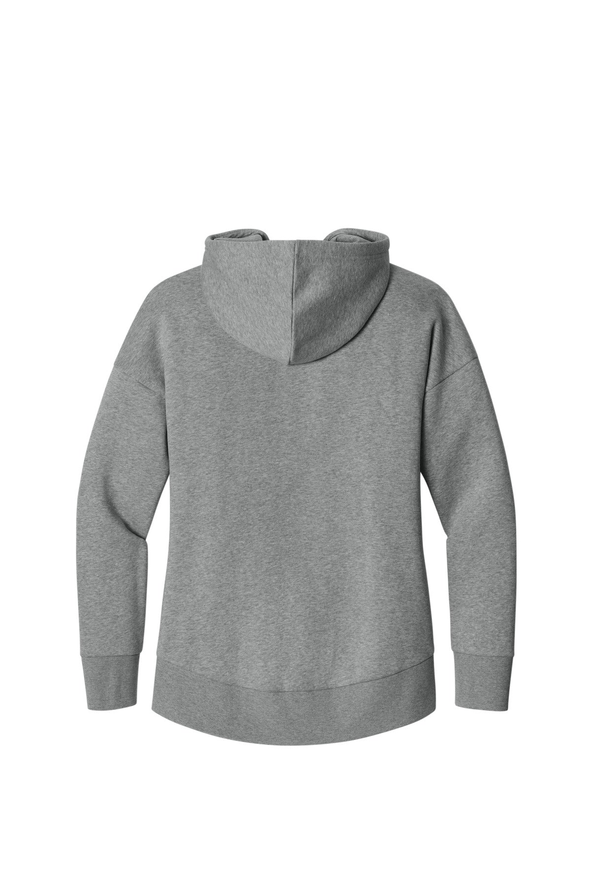 District Women's Perfect Weight Fleece Drop Shoulder Full-Zip Hoodie DT1104 Heathered Steel