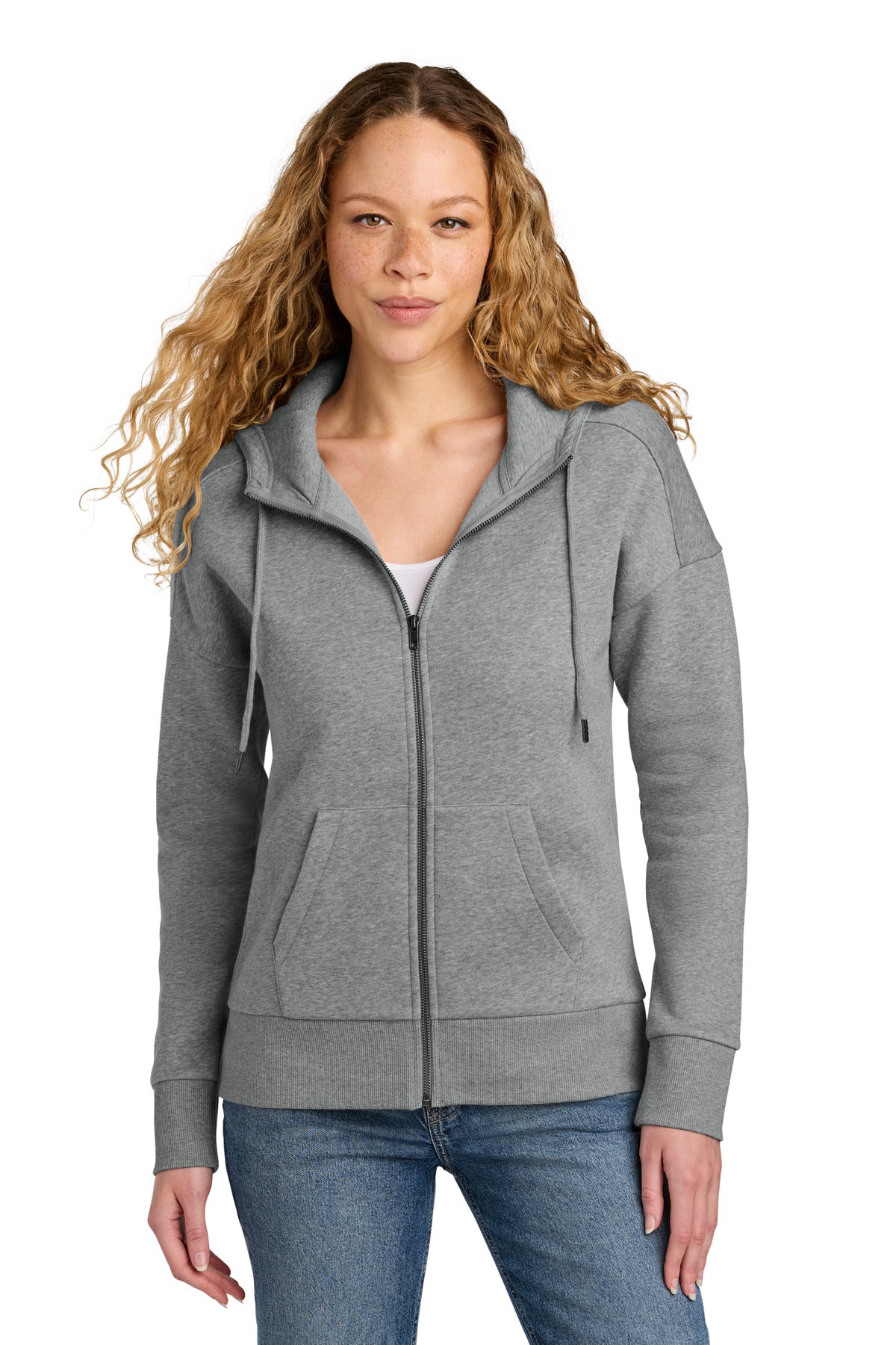 District Women's Perfect Weight Fleece Drop Shoulder Full-Zip Hoodie