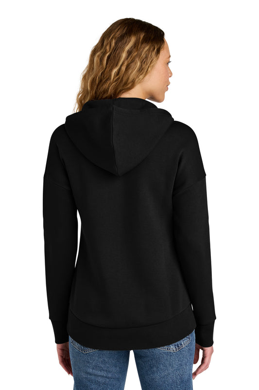 District Women's Perfect Weight Fleece Drop Shoulder Full-Zip Hoodie DT1104 Jet Black