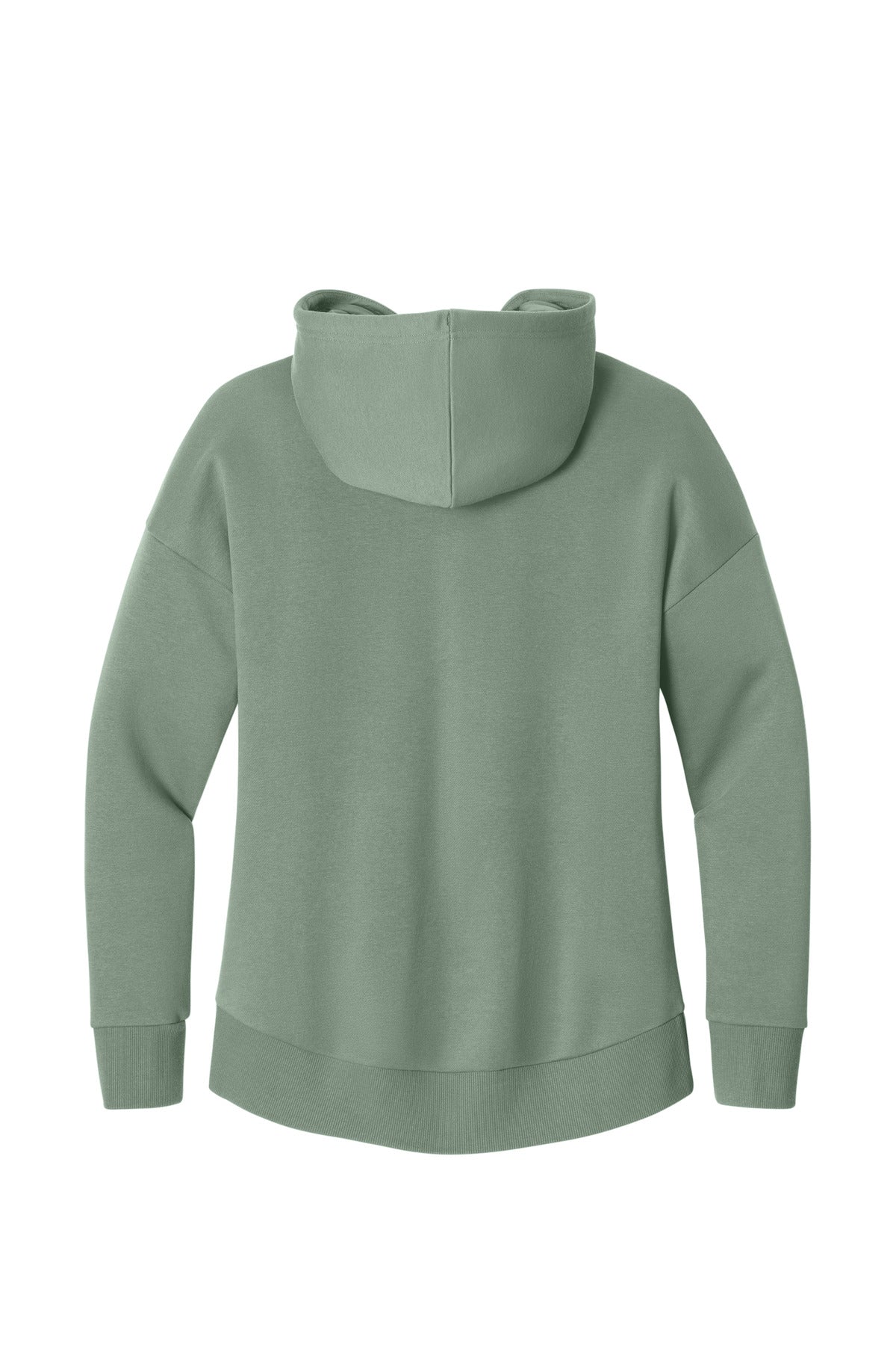 District Women's Perfect Weight Fleece Drop Shoulder Full-Zip Hoodie DT1104 Laurel Green