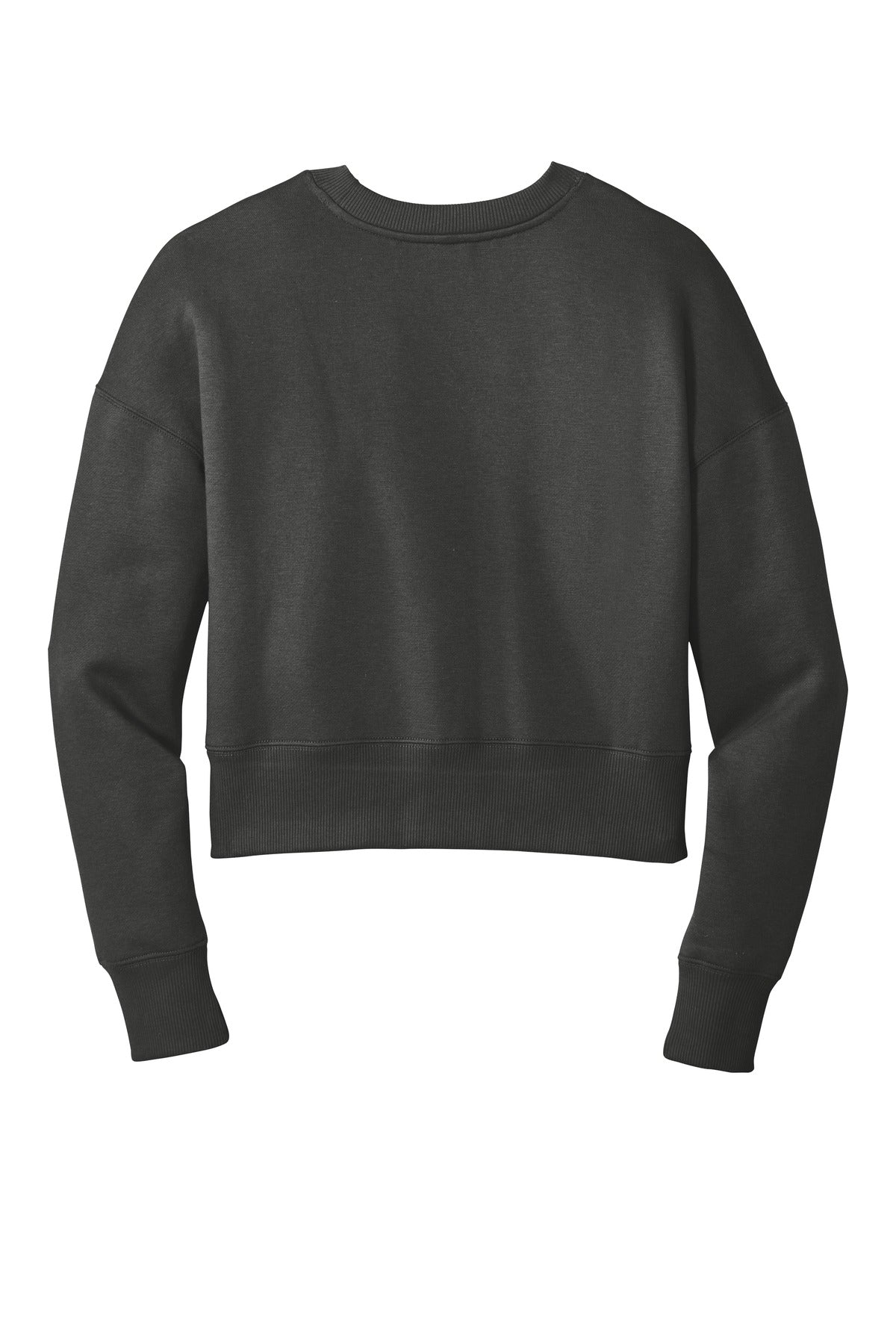 District Women's Perfect Weight Fleece Cropped Crew DT1105 Charcoal