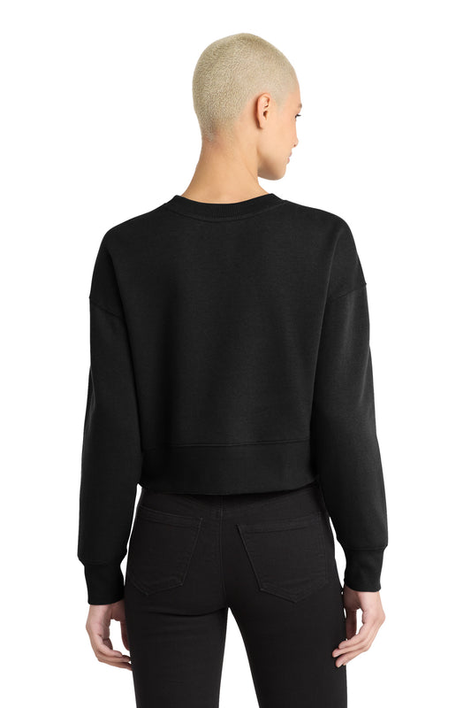 District Women's Perfect Weight Fleece Cropped Crew DT1105 Jet Black