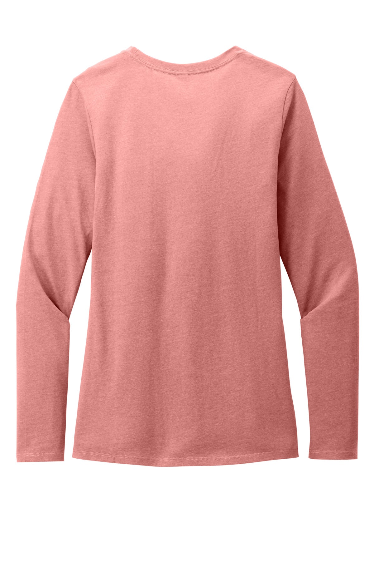 District Women's Perfect Blend CVC Long Sleeve Tee DT110 Blush Frost
