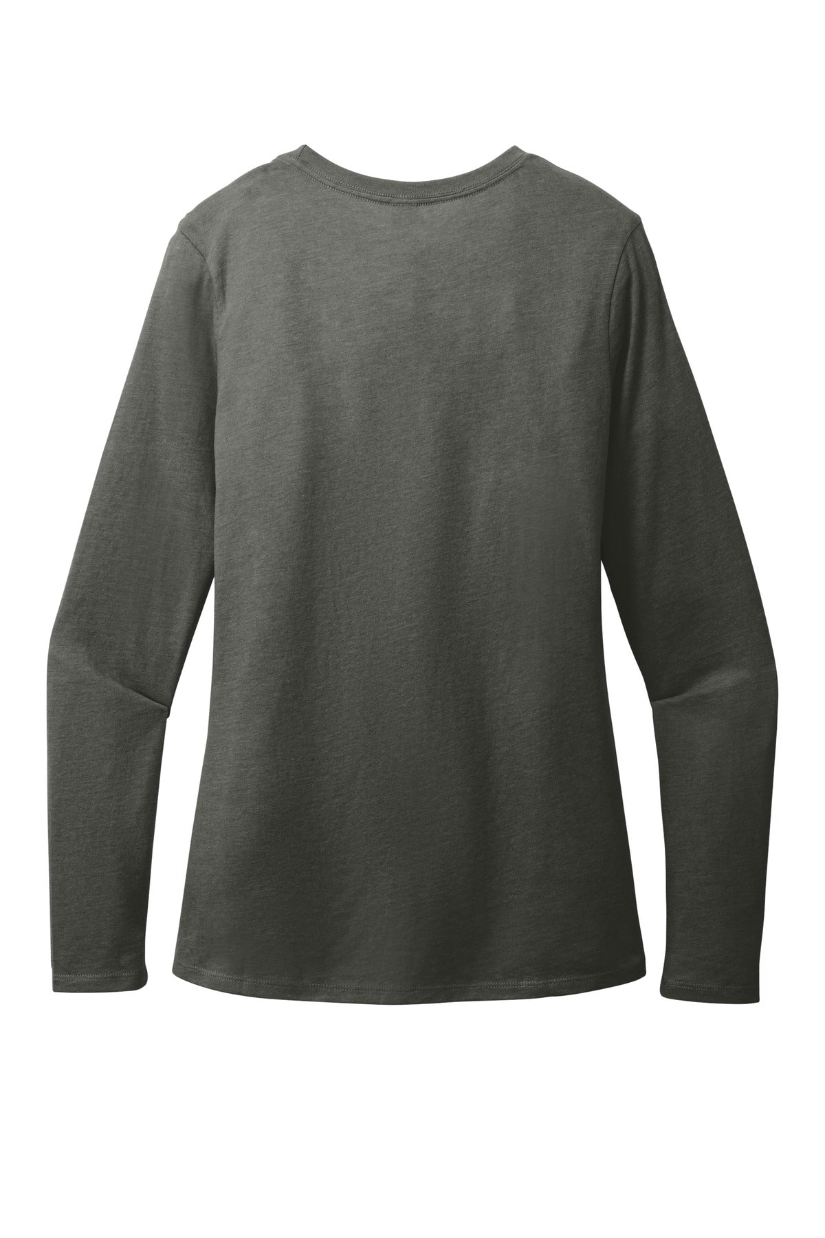District Women's Perfect Blend CVC Long Sleeve Tee DT110 Heathered Charcoal