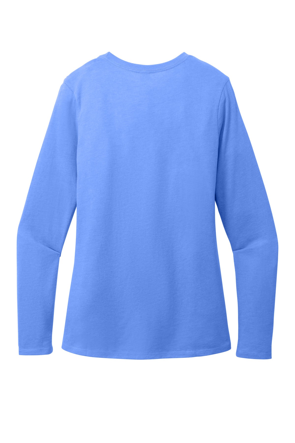 District Women's Perfect Blend CVC Long Sleeve Tee DT110 Heathered Royal