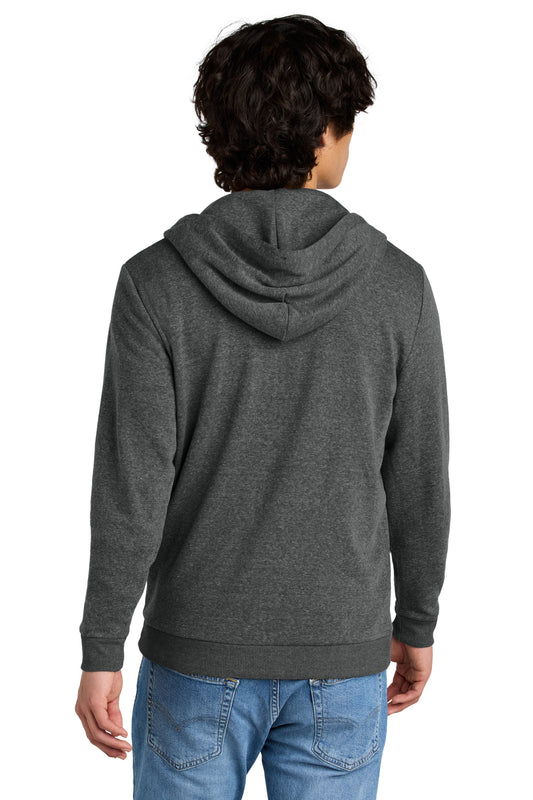 District Perfect Tri Fleece Full-Zip Hoodie DT1302 Heathered Charcoal