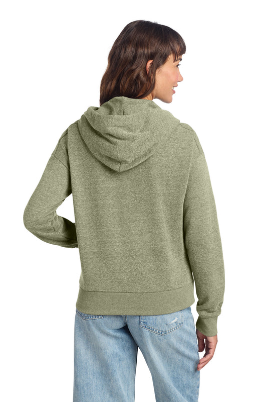 District Women's Perfect Tri Fleece 1/2-Zip Pullover DT1311 Military Green Frost