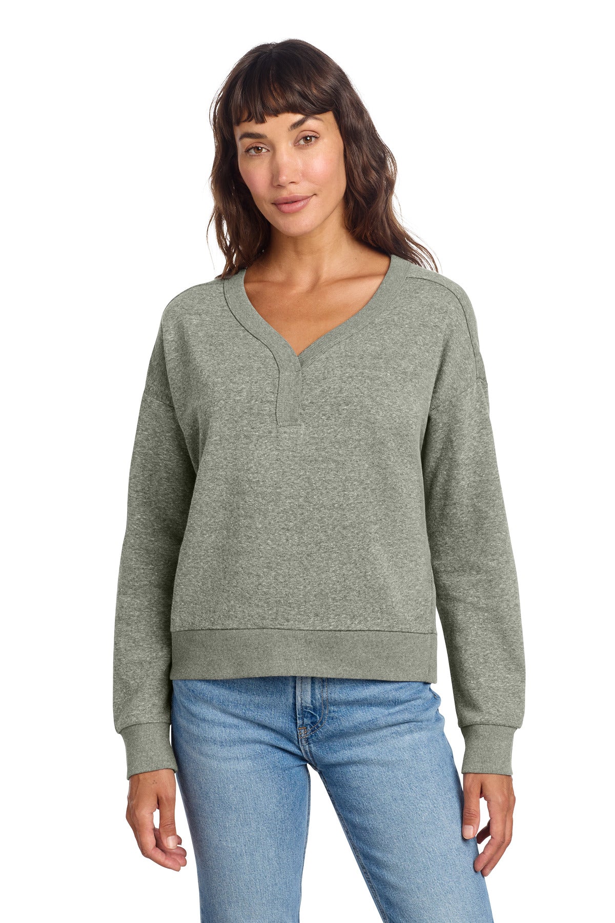District Women's Perfect Tri Fleece V-Neck Sweatshirt DT1312