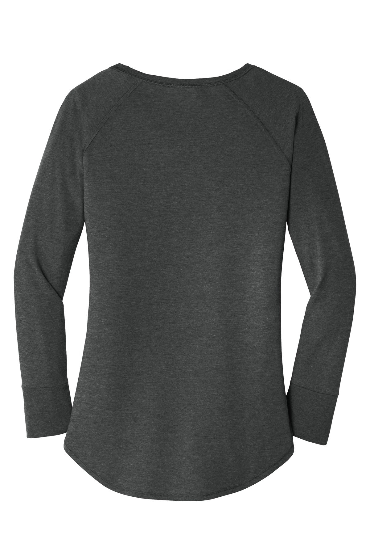 District Women's Perfect Tri Long Sleeve Tunic Tee DT132L Black Frost