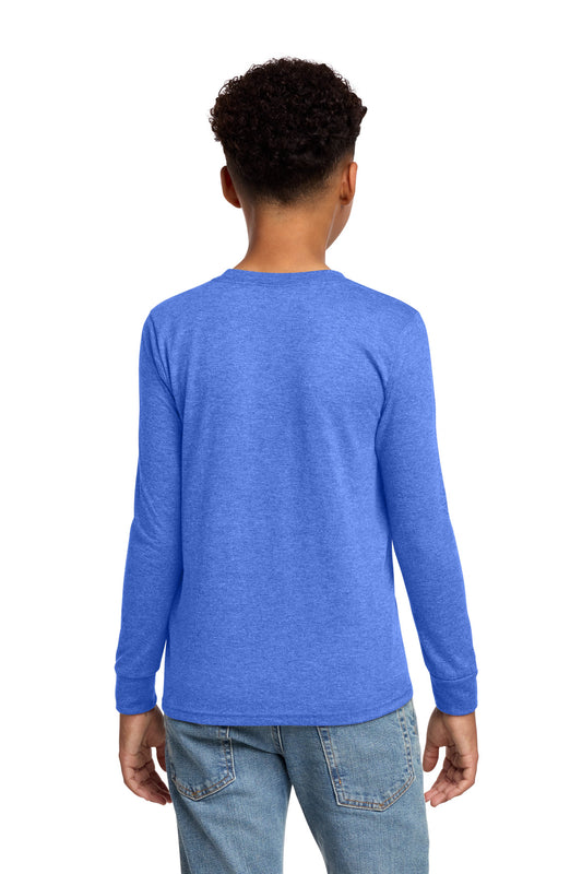 District Youth Perfect Tri Long Sleeve Tee DT132Y Royal Frost