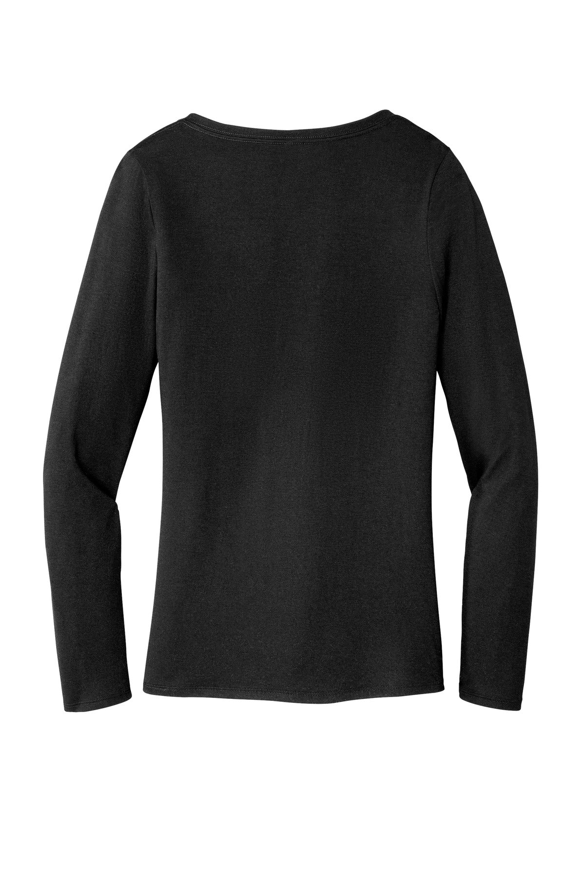 District Women's Perfect Tri Long Sleeve V-Neck Tee DT135 Black