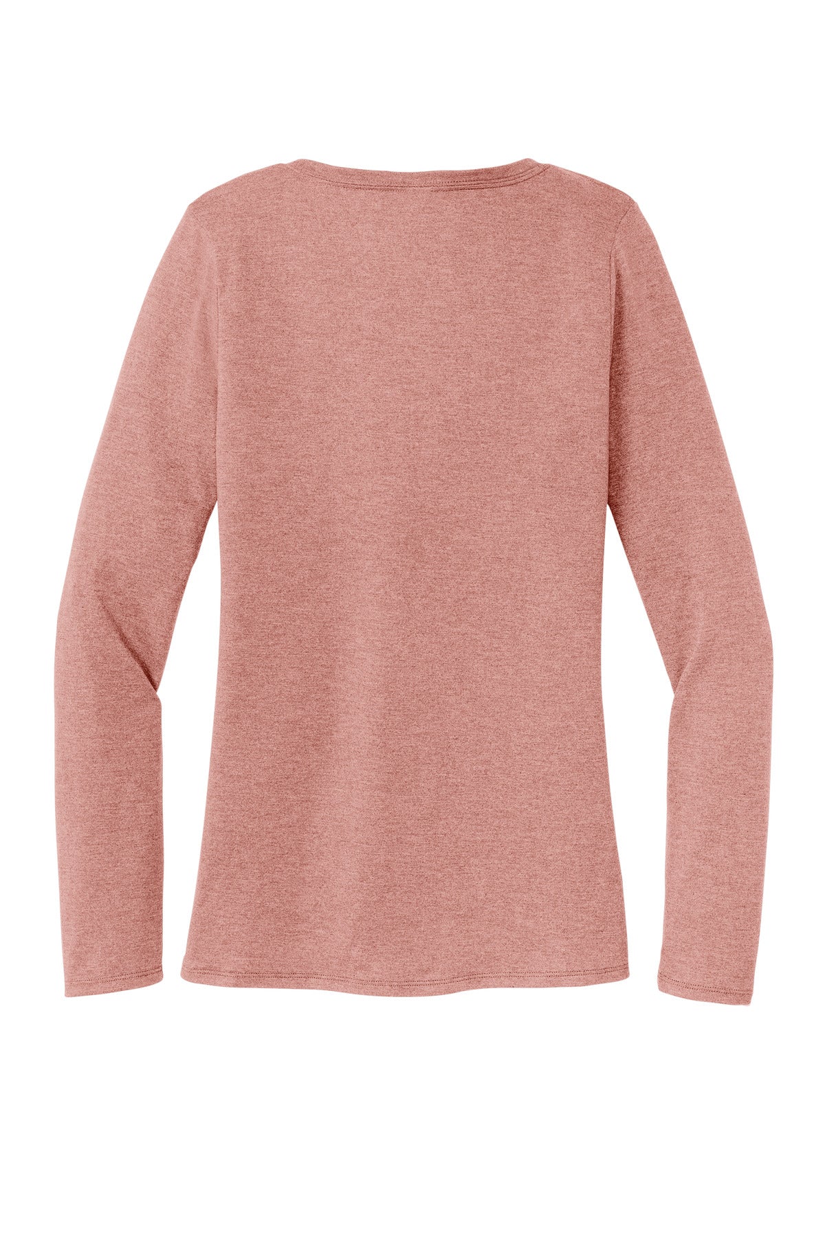 District Women's Perfect Tri Long Sleeve V-Neck Tee DT135 Blush Frost