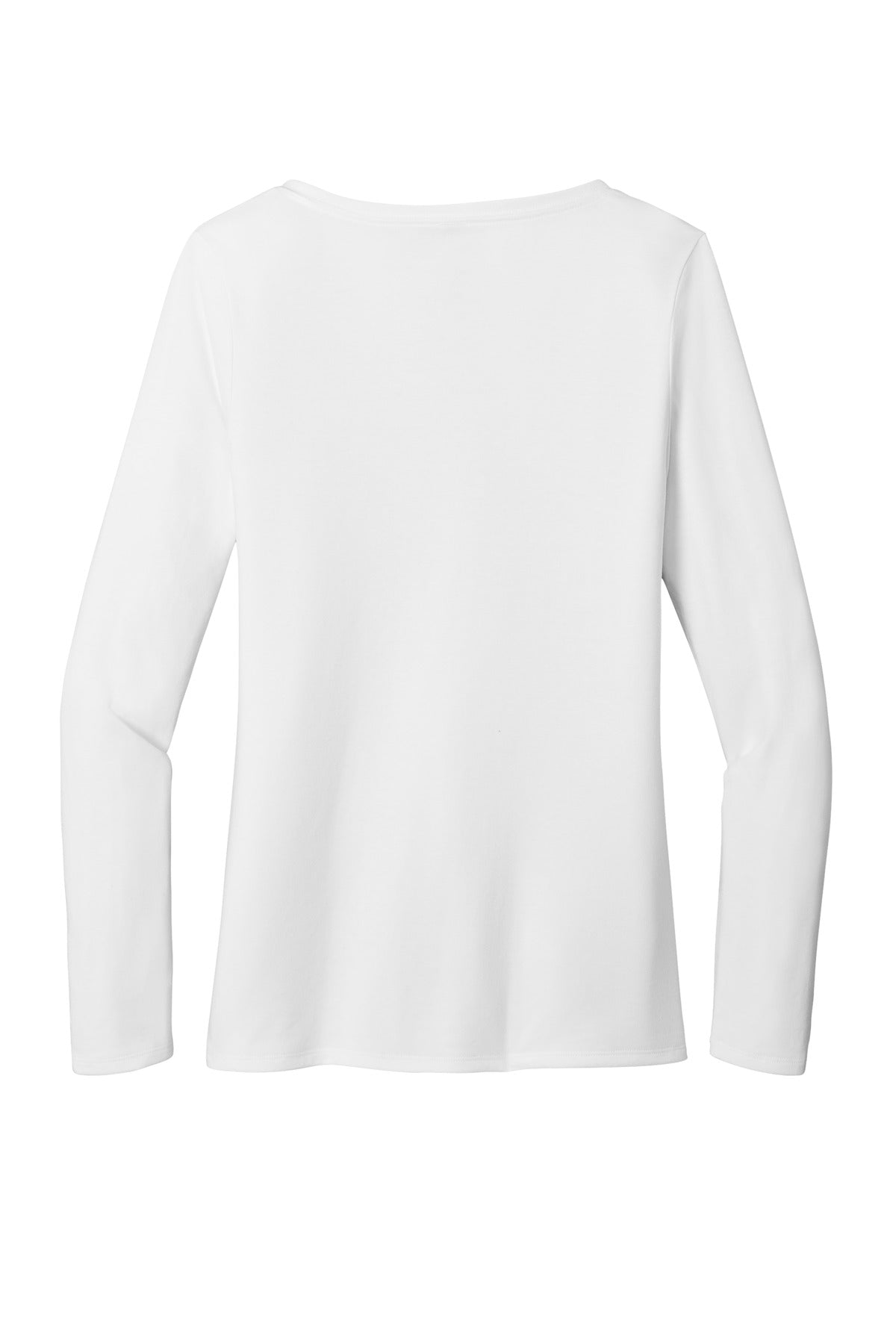 District Women's Perfect Tri Long Sleeve V-Neck Tee DT135 White