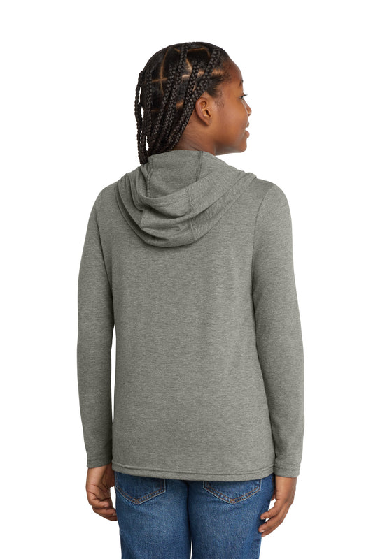 District Youth Perfect Tri Long Sleeve Hoodie DT139Y Grey Frost