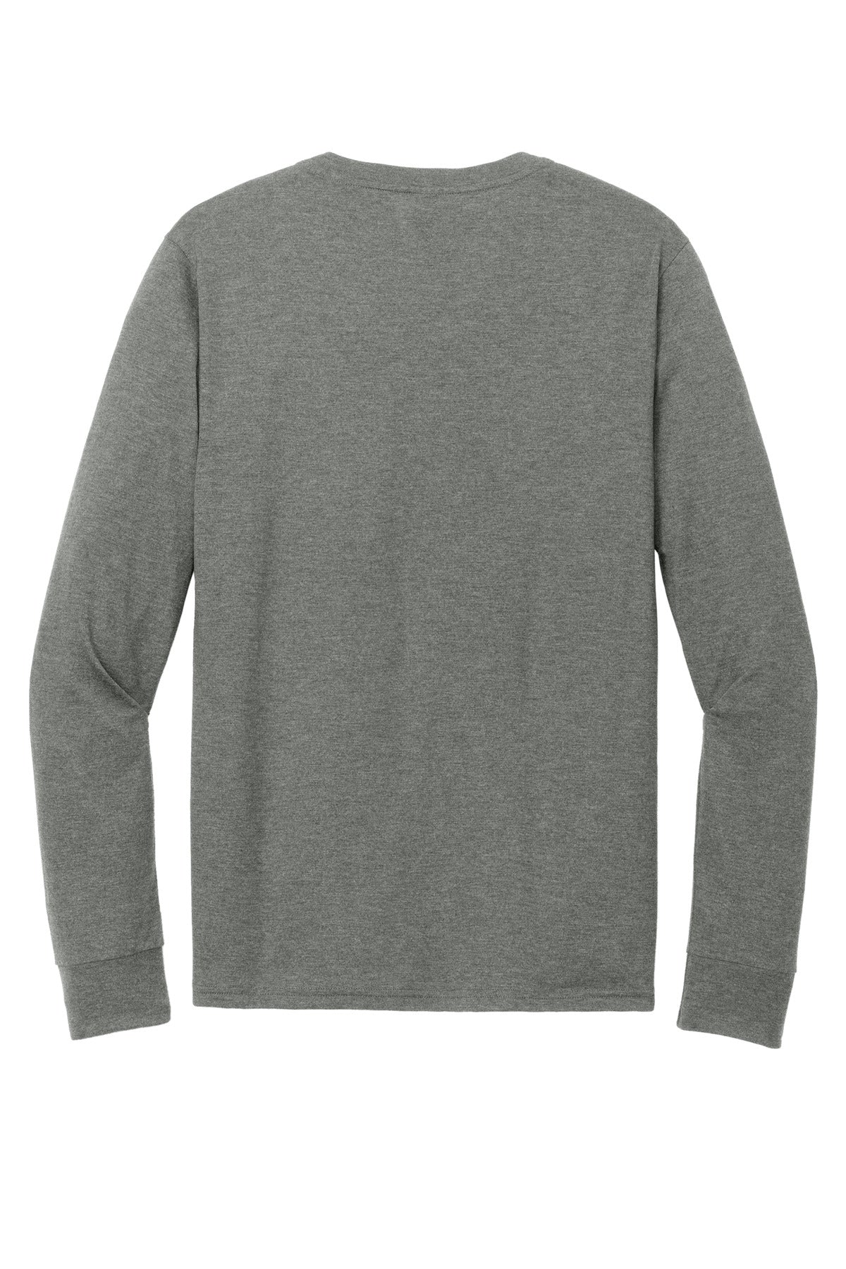 District Perfect Tri Long Sleeve Henley DT145 Heathered Charcoal