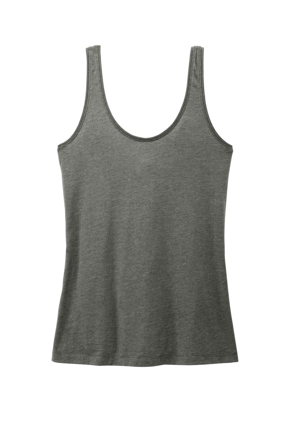 District Women's Perfect Blend CVC V-Neck Tank DT154 Heathered Charcoal
