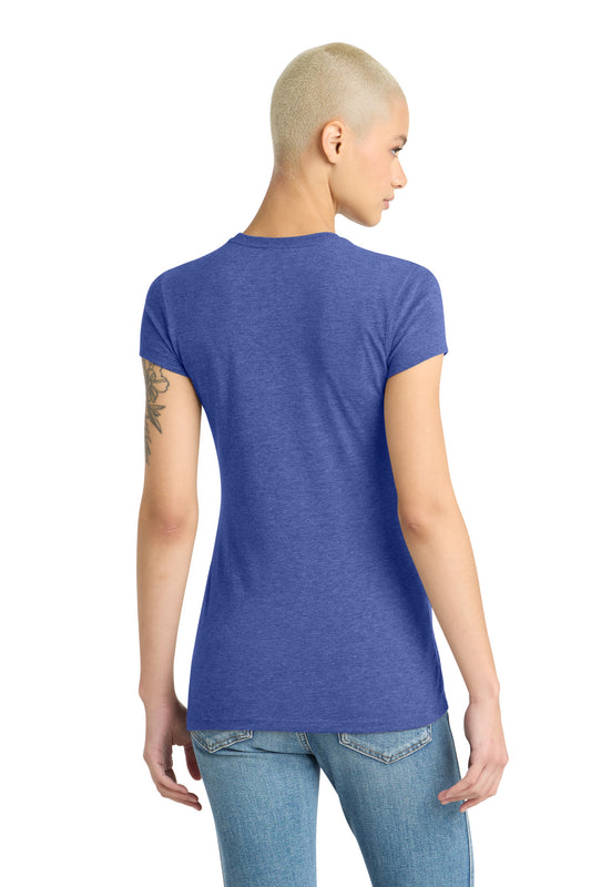 District Women's Fitted Perfect Tri Tee DT155 Royal Frost