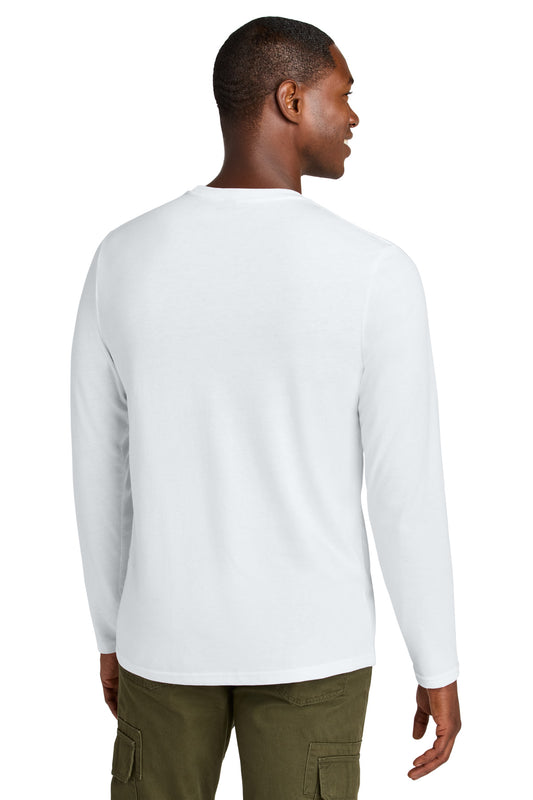 District Perfect Weight CVC Long Sleeve Tee DT185 Bright White