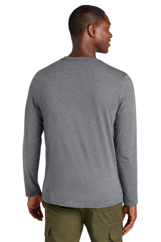 District Perfect Weight CVC Long Sleeve Tee DT185 Graphite Heather