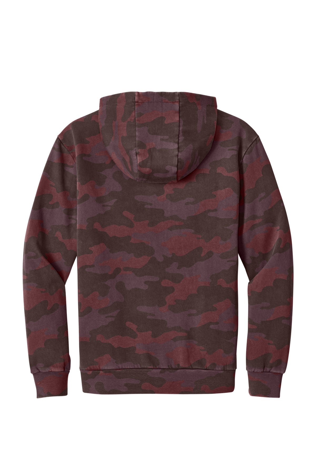 District Wash Camo Fleece Hoodie DT2200C Bordeaux