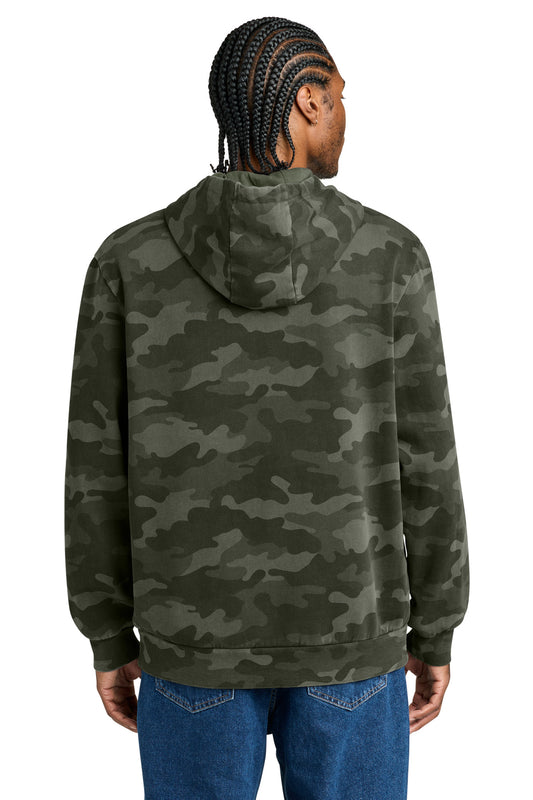 District Wash Camo Fleece Hoodie DT2200C Olive Drab Green