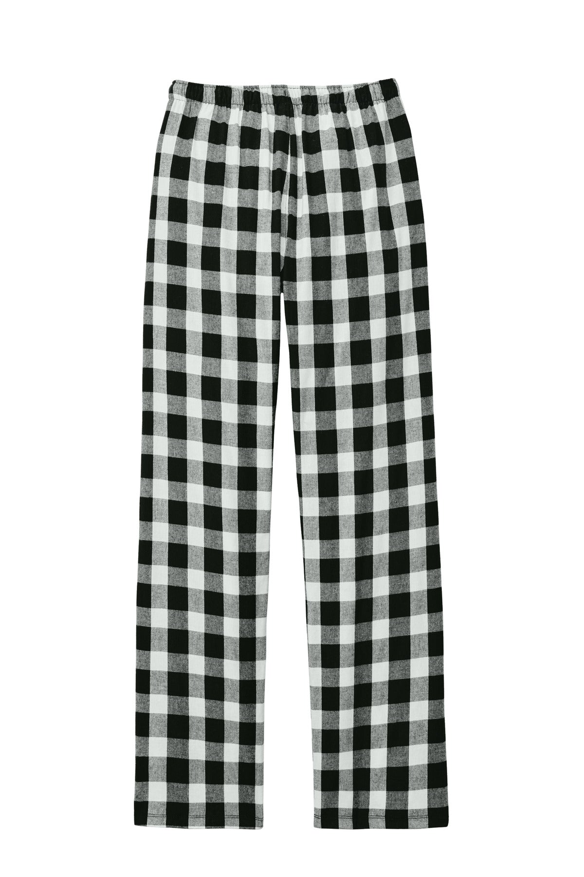 District Women's Flannel Plaid Pant DT2800 Black/ White Buffalo Check