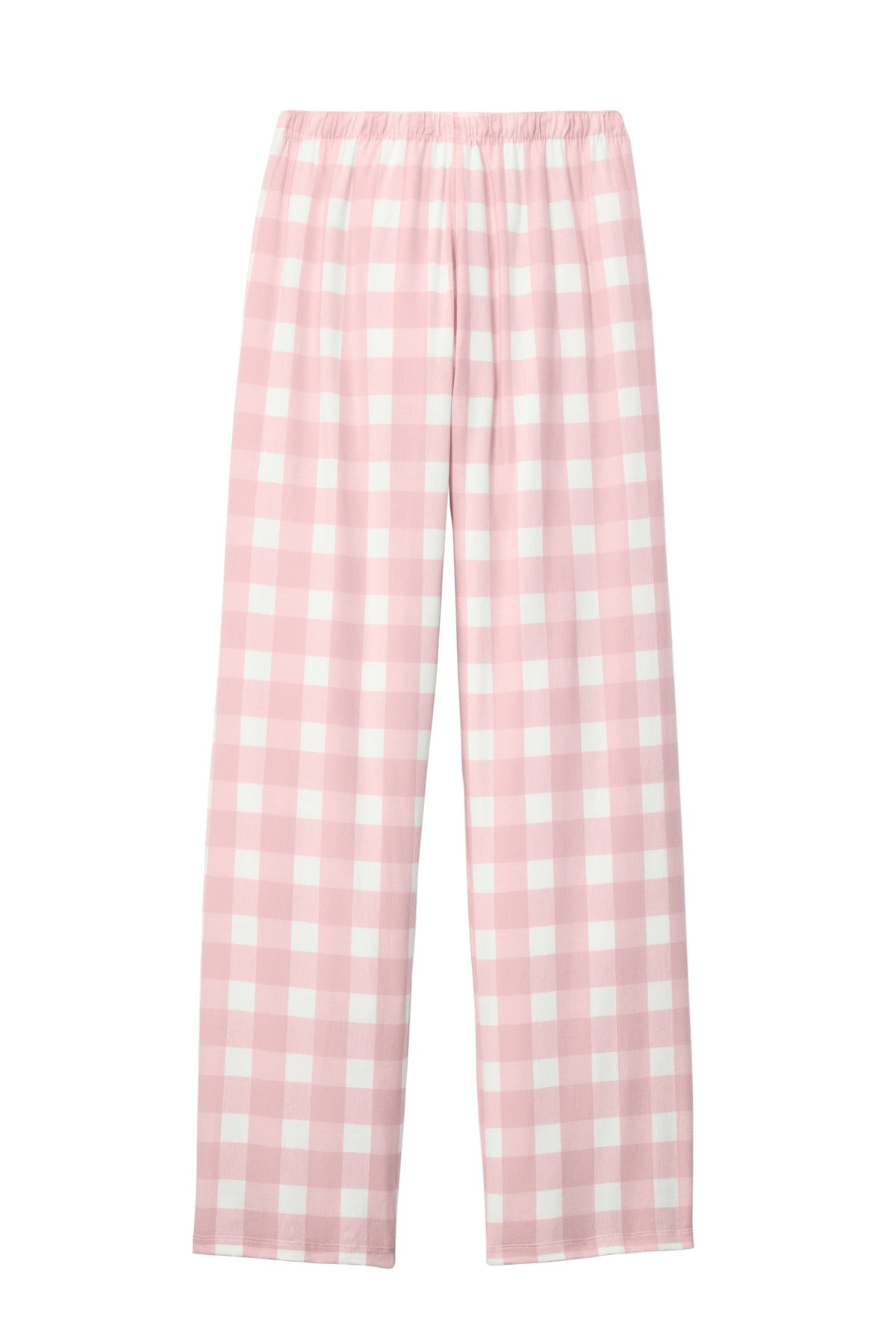 District Women's Flannel Plaid Pant DT2800 Light Pink/ White Buffalo Check