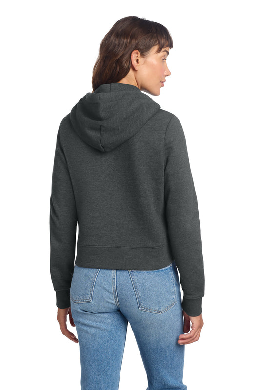 District Women's VIT Fleece Full-Zip Hoodie DT6103 Heathered Charcoal