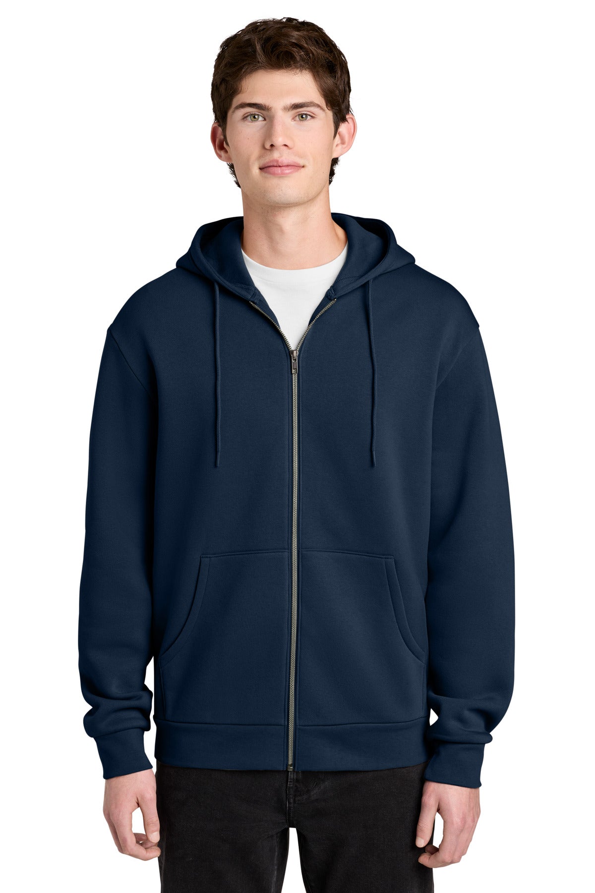 District MelloFleece Full-Zip Hoodie DT6702 River Blue Navy