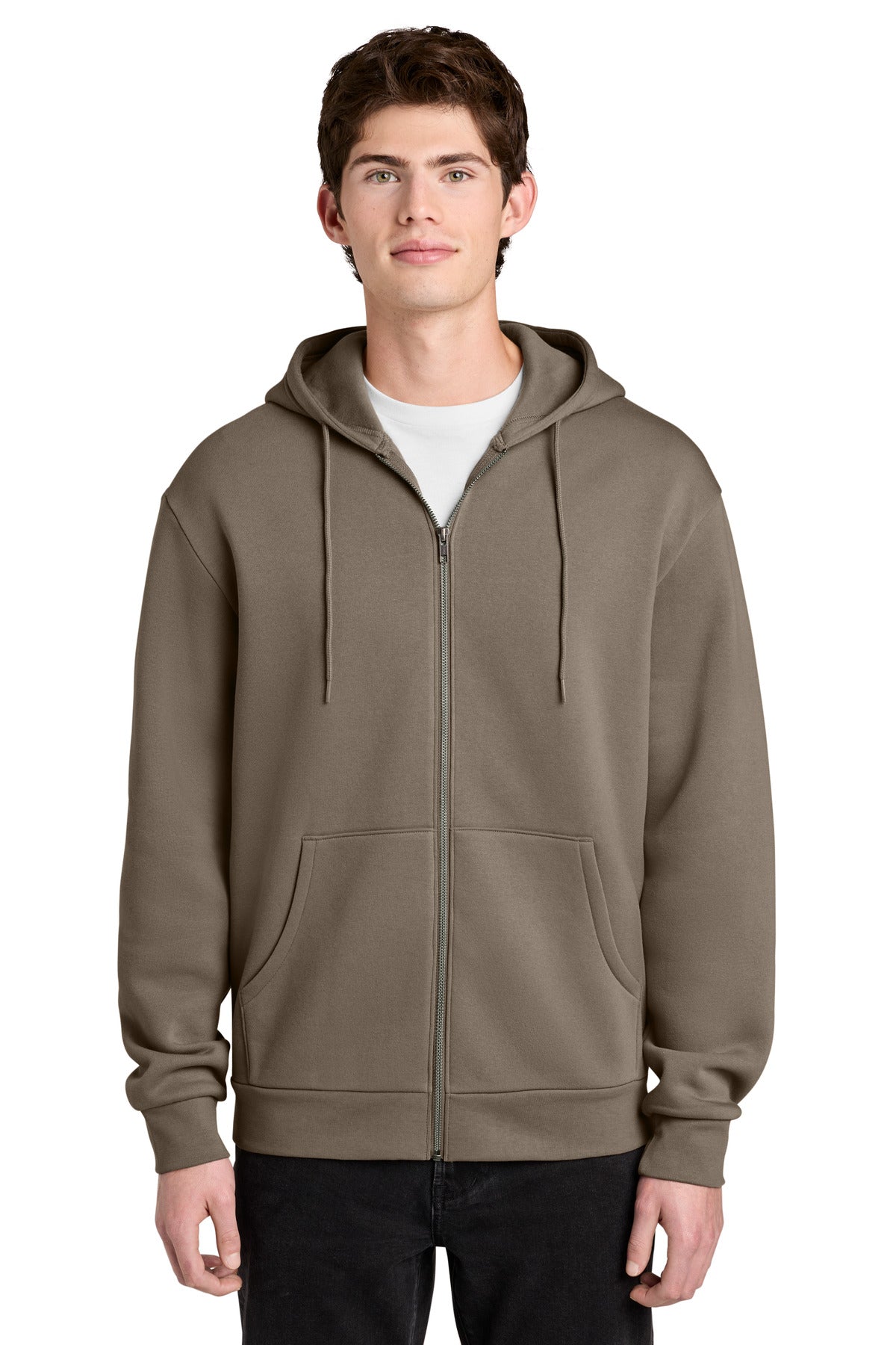 District MelloFleece Full-Zip Hoodie DT6702 Warm Taupe
