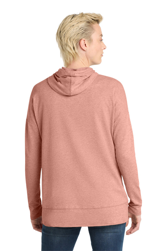 District Women's Featherweight French Terry Hoodie DT671 Nostalgia Rose Heather