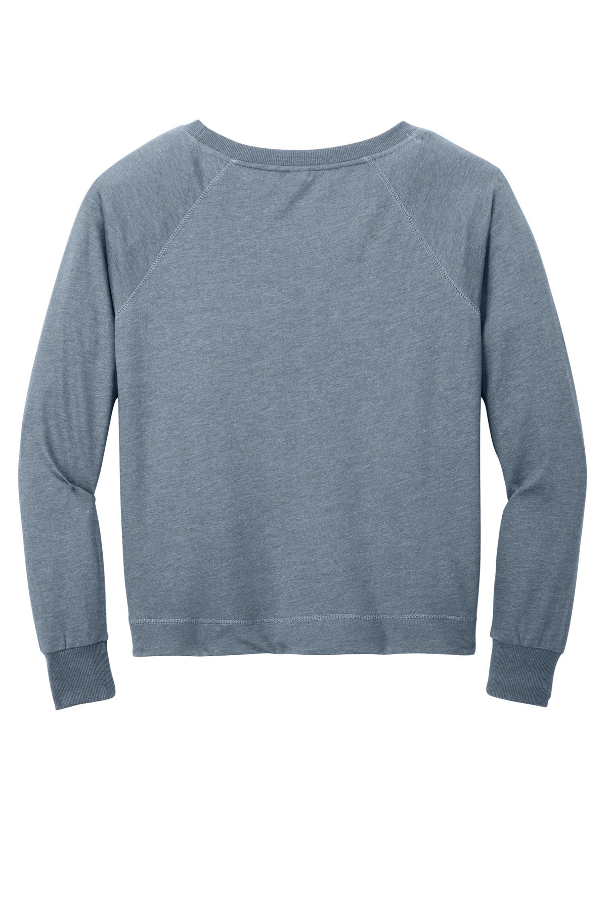 District Women's Featherweight French Terry Long Sleeve Crewneck DT672 Flint Blue Heather