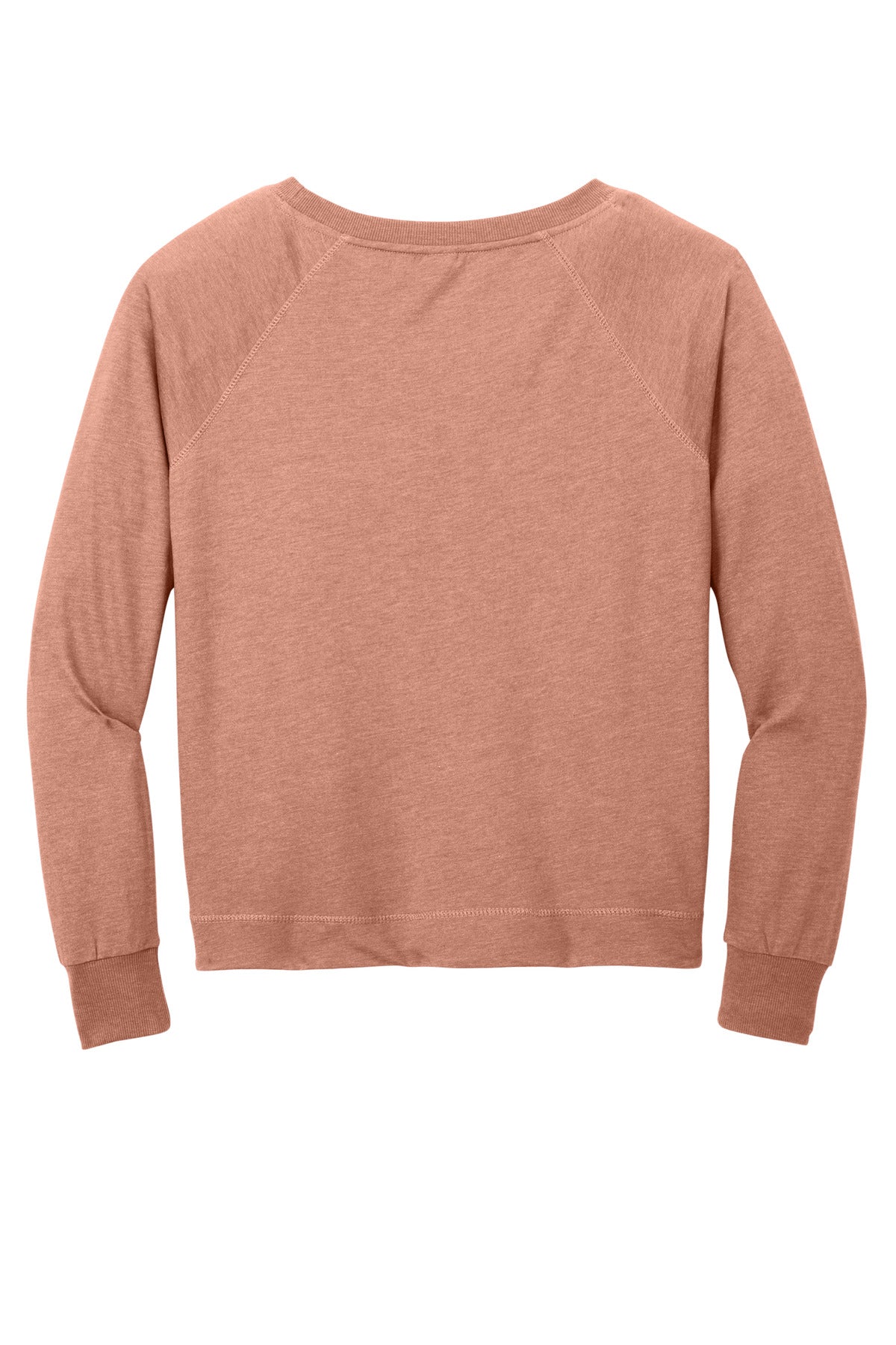 District Women's Featherweight French Terry Long Sleeve Crewneck DT672 Nostalgia Rose Heather