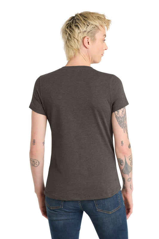 District Women's Flex Scoop Neck Tee DT7501 Heathered Charcoal