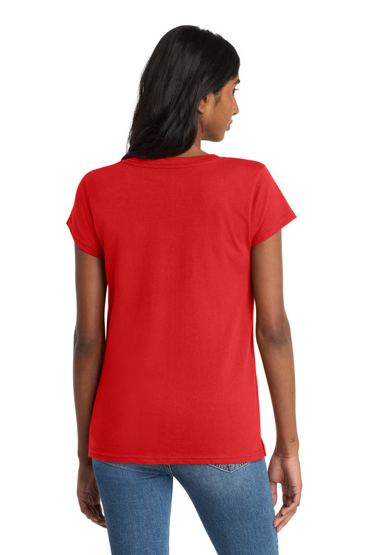 District Women's Re-Tee V-Neck DT8001 Ruby Red