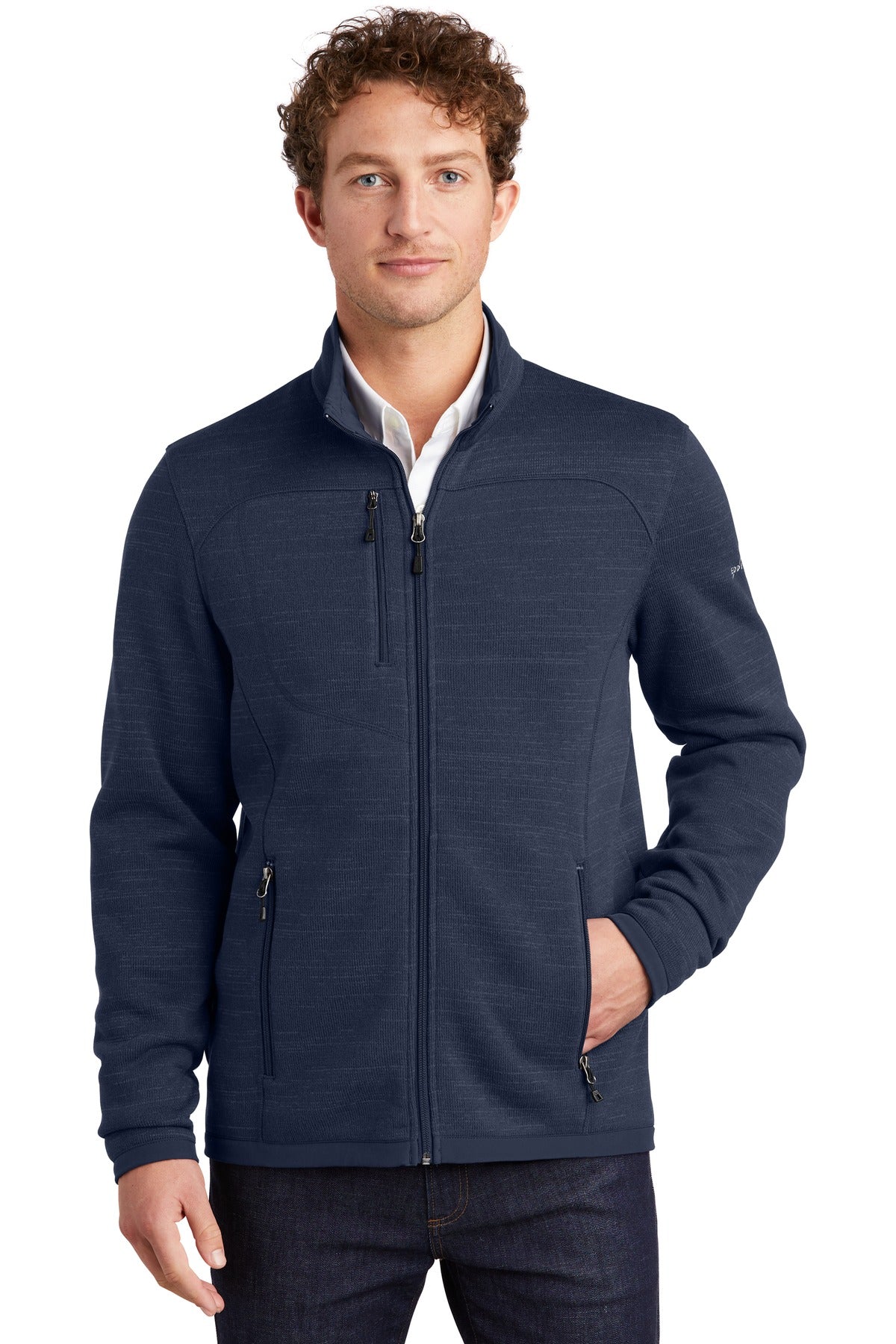 Eddie Bauer Sweater Fleece Full-Zip EB250 River Blue Navy Heather